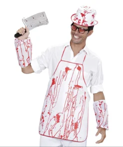 WIDMANN Bloederige Slager Schort En Mouwstukken -Spookachtige Winkel 1075s c