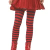 LEG AVENUE Gestreepte Meisjespanty Zwart-Rood -Spookachtige Winkel leg4710 011 a 7