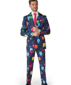 Suitmeister Confetti Balloons Navy Party Hard Man Kostuum