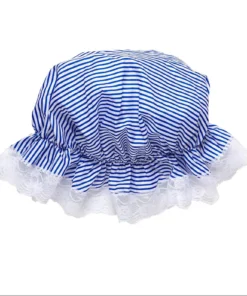 WIDMANN Boerinnen Slaapmuts Blauw / Wit Gestreept