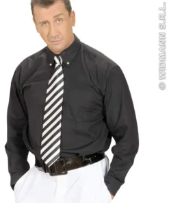 WIDMANN Satijnen Stropdas Wit Met Zwarte Strepen 22 WIDMANN Satijnen Stropdas Wit Met Zwarte Strepen -Spookachtige Winkel wdm1014 2995p j