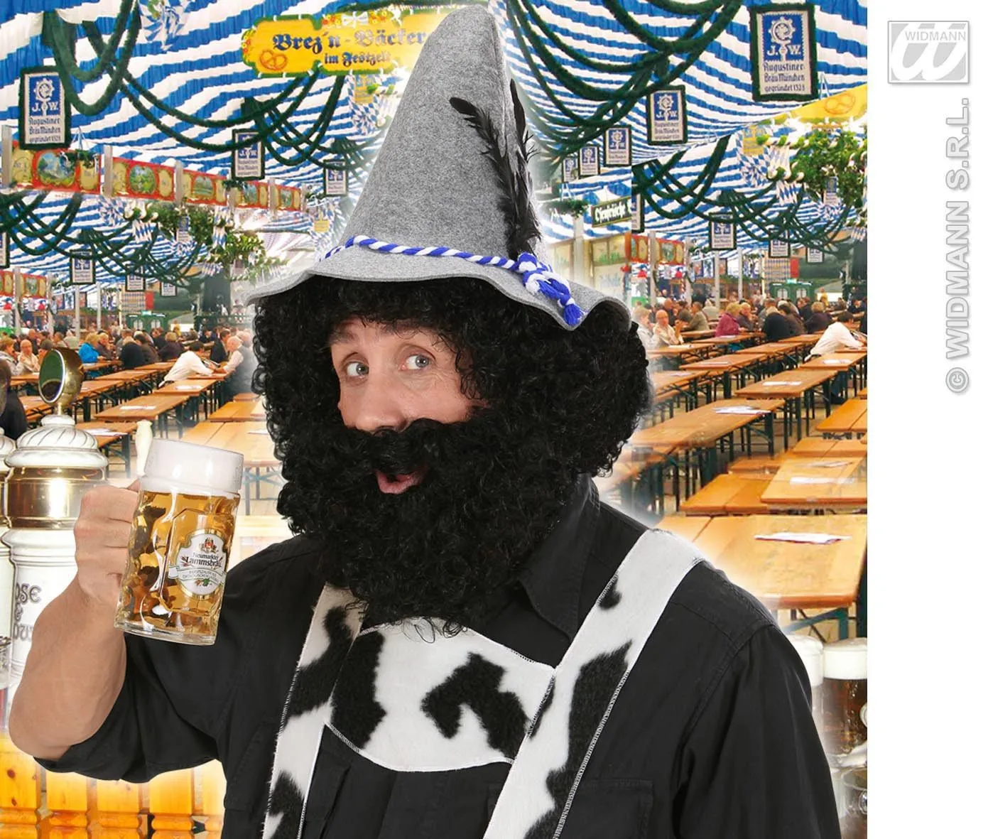 WIDMANN Pruik, Karakter Met Krullen En Baard, Zwart 4 WIDMANN Pruik, Karakter Met Krullen En Baard, Zwart - Afbeelding 2