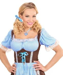 WIDMANN Hals Ketting Met Azuurblauw Hart En Edelweiss -Spookachtige Winkel wdm1617 46732 c 1