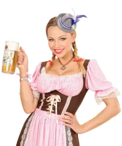 WIDMANN Oktoberfest Dames Mini Beierse Fedora, Blauw 11 WIDMANN Oktoberfest Dames Mini Beierse Fedora, Blauw -Spookachtige Winkel wdm1617 95709 e 1