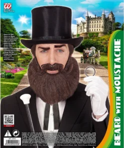 WIDMANN Baard En Snor Bruin Lincoln -Spookachtige Winkel wdm 2017 02092 3