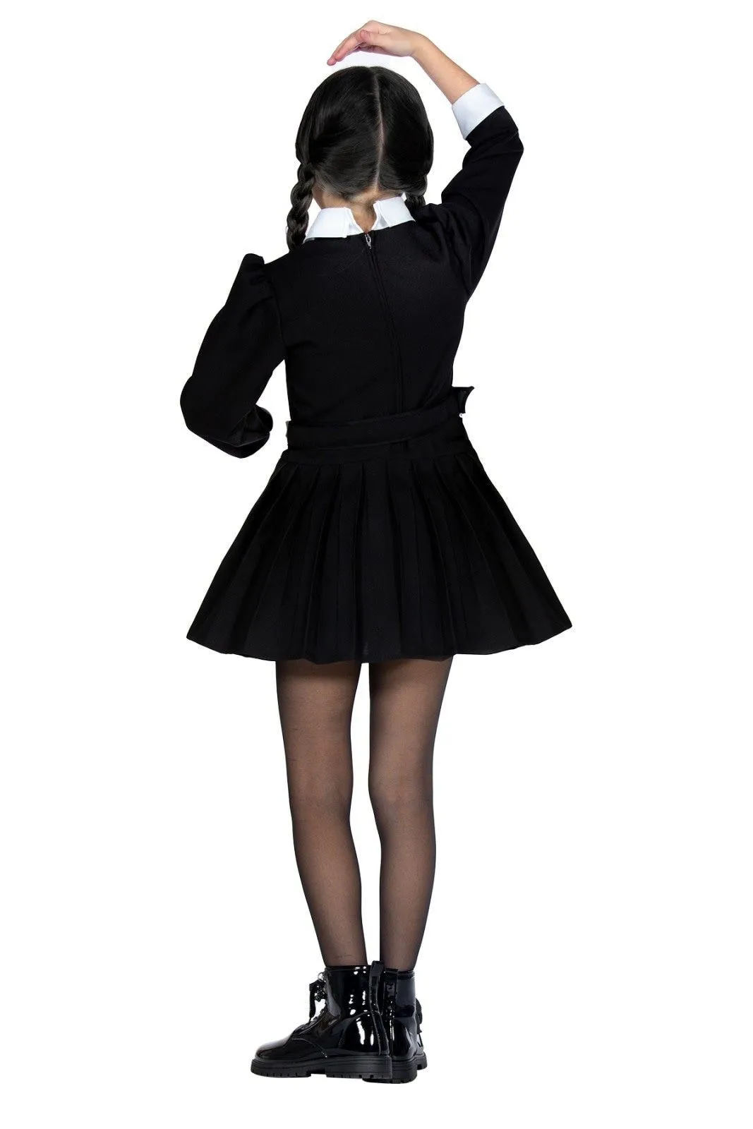 Wilbers Wednesday Addams Eerste Dag Op School Meisje Kostuum 5 Wilbers Wednesday Addams Eerste Dag Op School Meisje Kostuum - Afbeelding 3